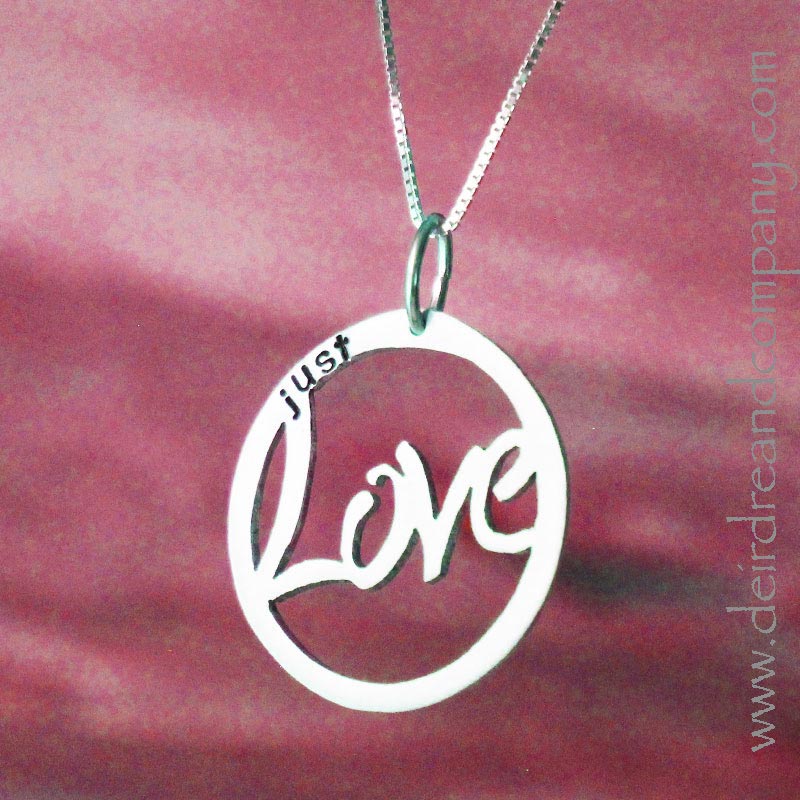 Just Love Sterling Pendant on Silver Chain
