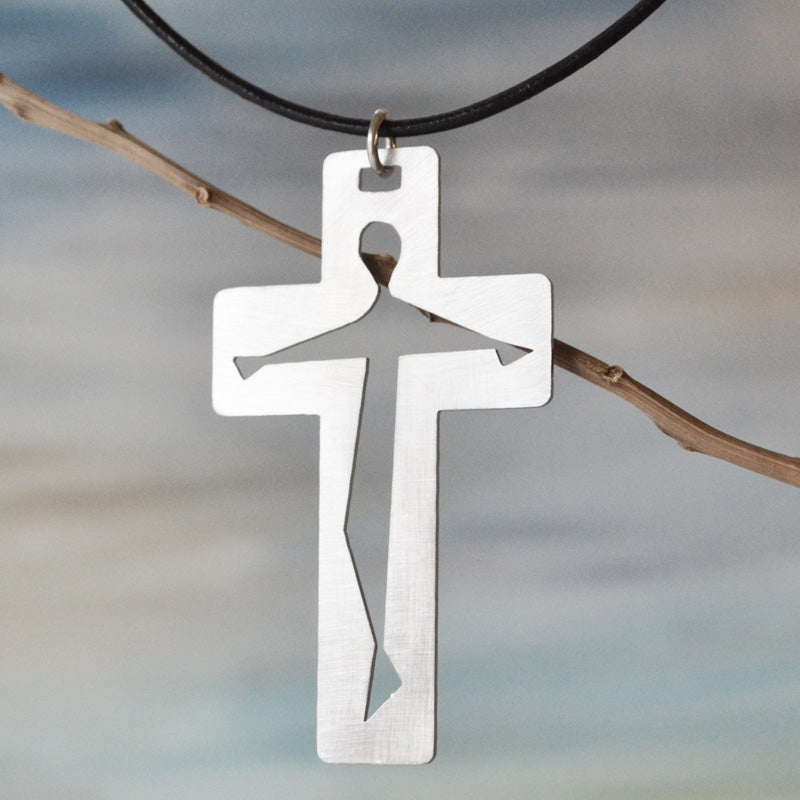Crucifix Necklace in Stainless Steel – Deirdre Company