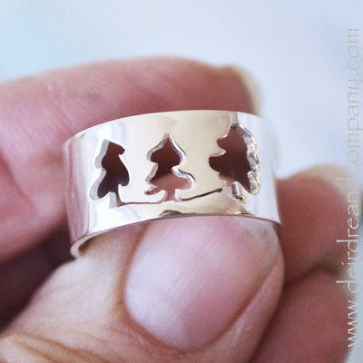 Three Pines Ring in Sterling Silver
