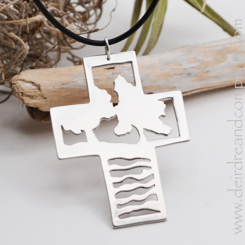 Woods & Water Cross Necklace in Sterling Silver or Gold