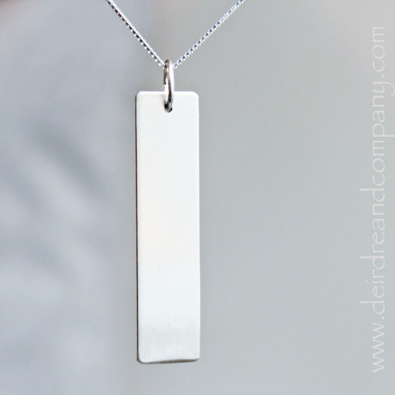 Customizable Big Bar Necklace in Silver