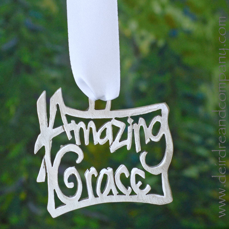 Amazing Grace Ornament in Pewter.