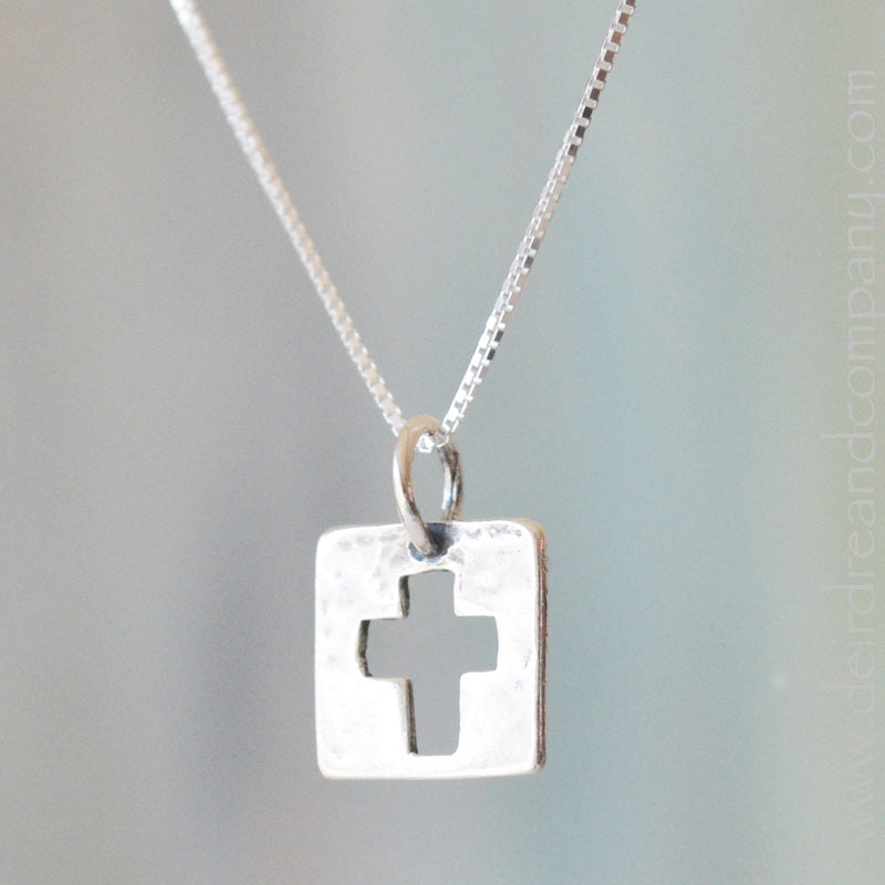 cut out cross sterling necklace 