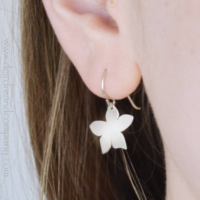 Star Flower Earrings in Sterling Silver or Gold