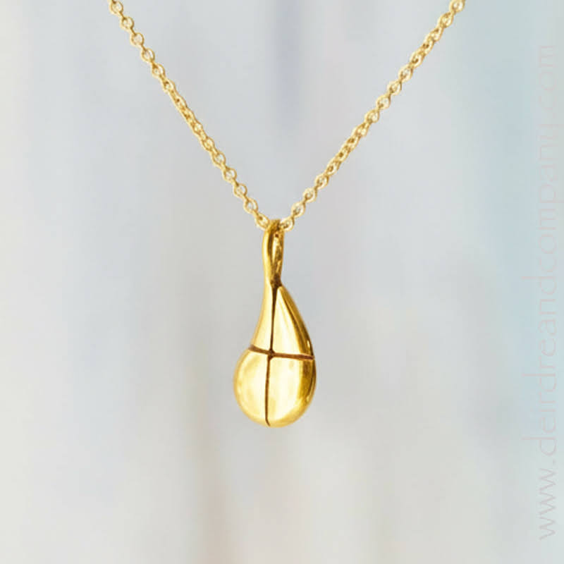 Precious Tears Cross Necklace in Gold