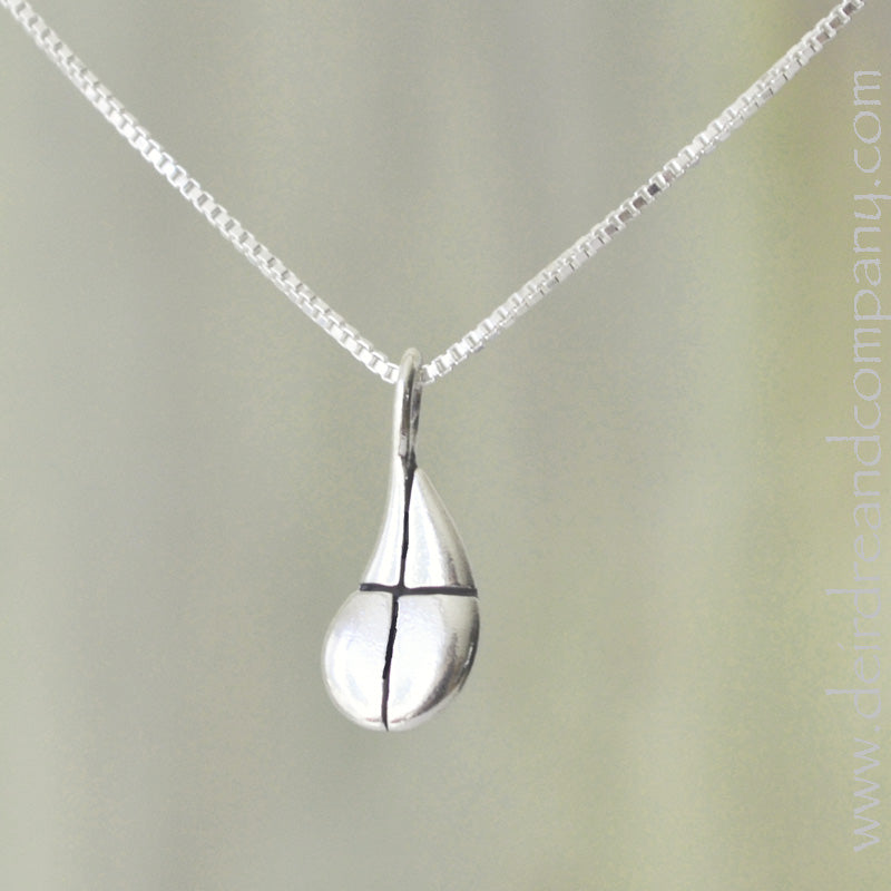 Precious Tears Cross Necklace in Sterling Silver