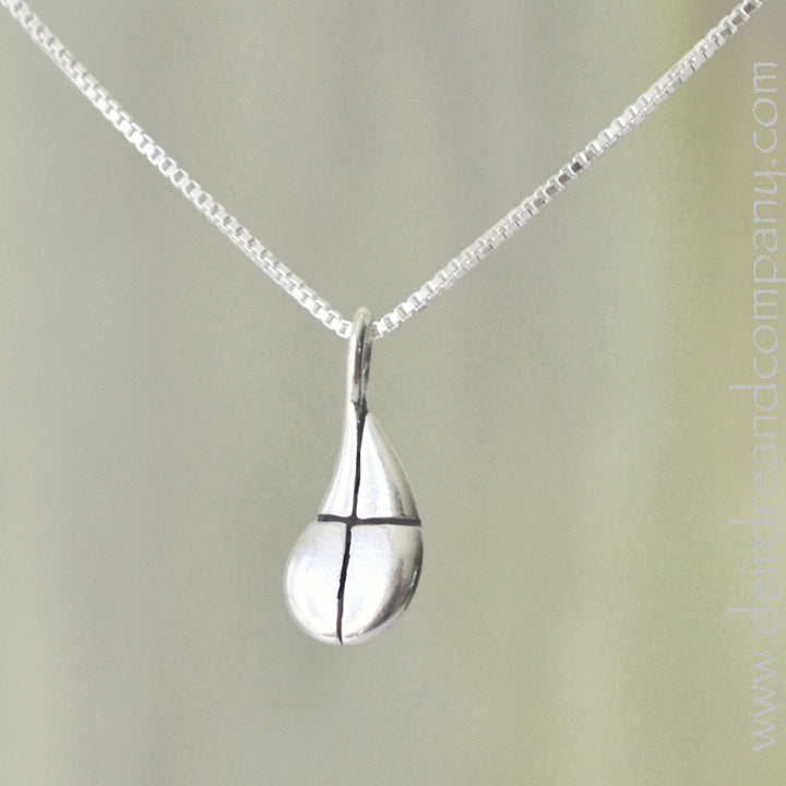 Precious Tears Cross Necklace in Sterling Silver