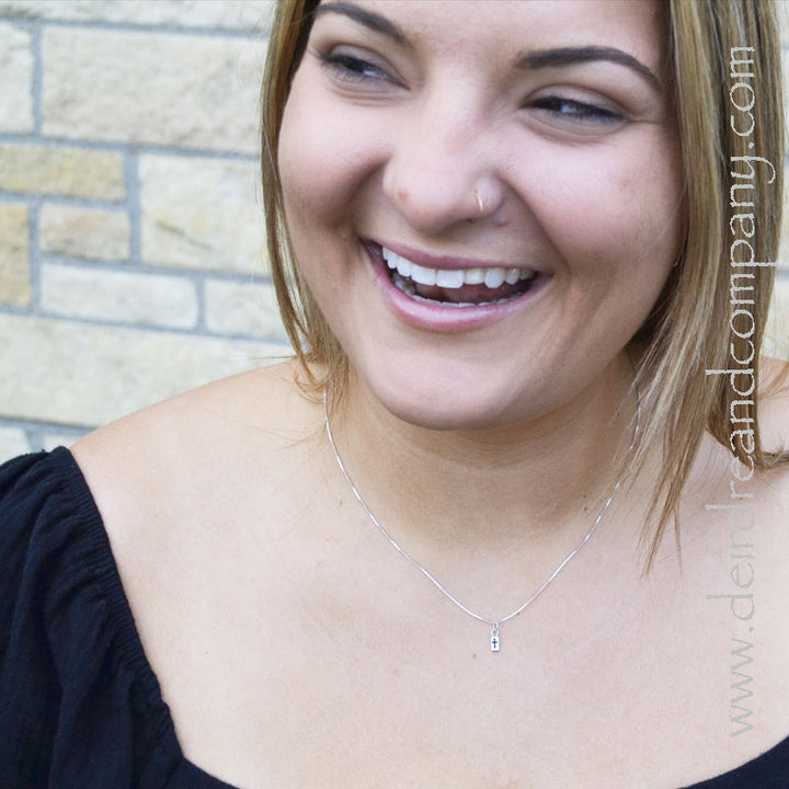 Itty Bitty Silver Necklaces with Teeny Tiny Charms~ Cross-Heart-Anchor