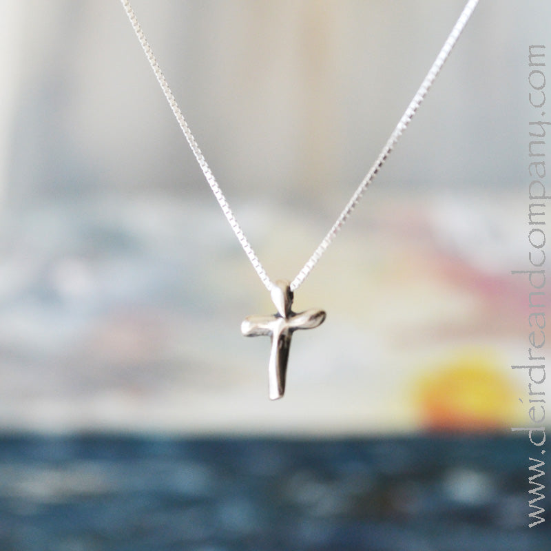 Tiny Complete in Christ Cross Necklace in Silver