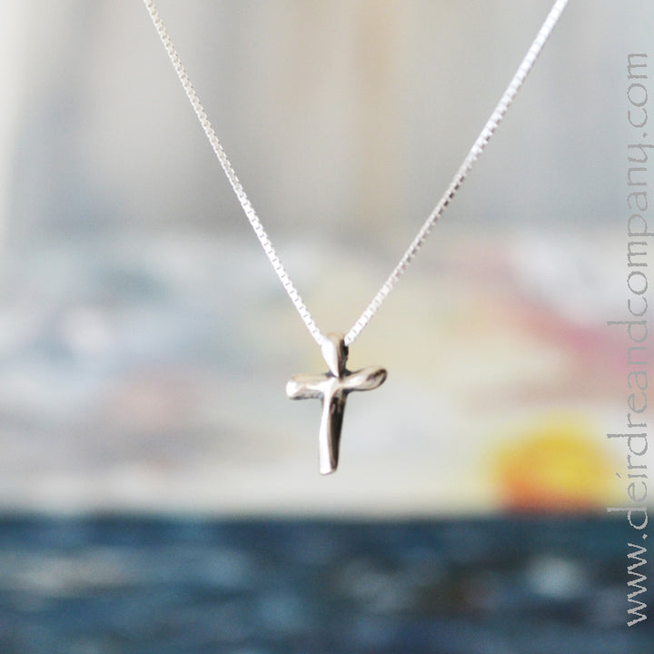 Tiny Complete in Christ Cross Necklace in Silver
