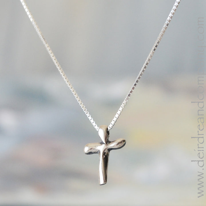 Tiny Complete in Christ Cross Necklace in Silver