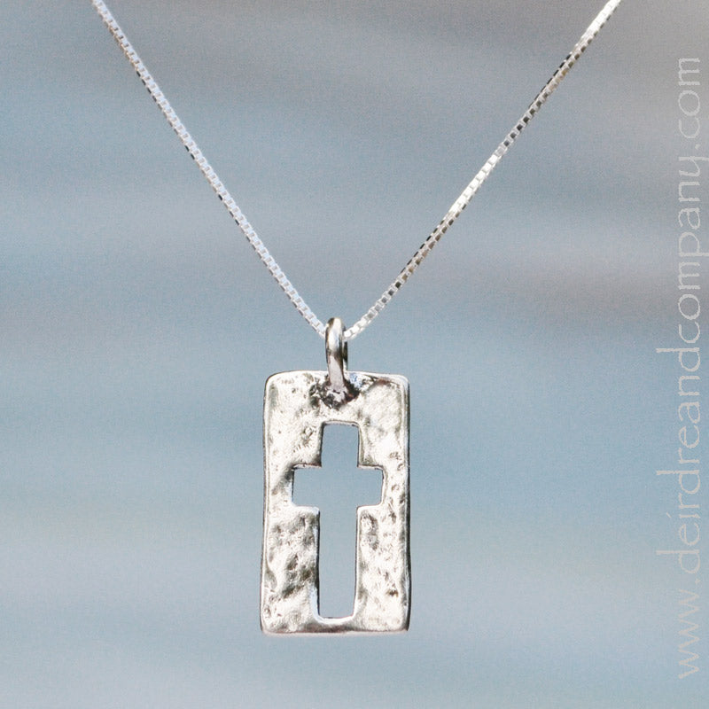 Cross Silver Necklace - Narrow Road