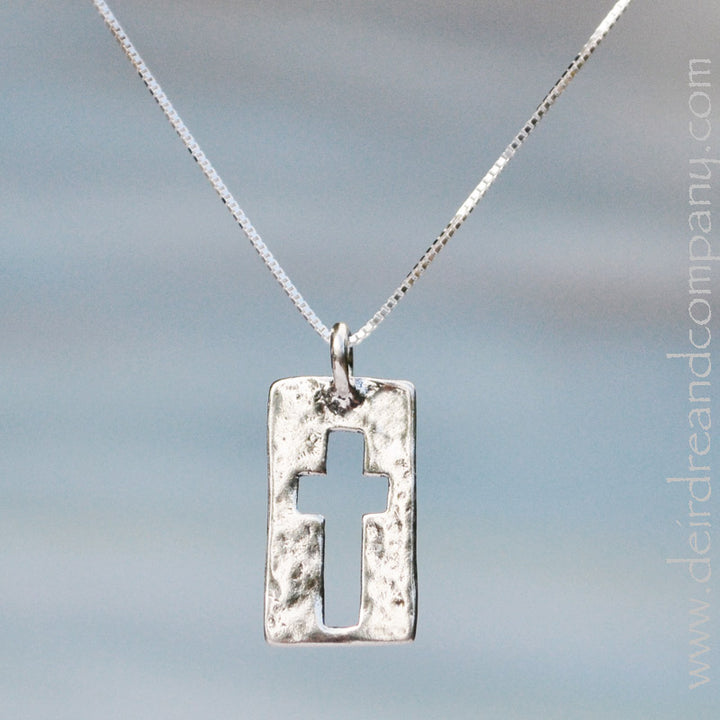 Cross Silver Necklace - Narrow Road