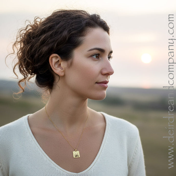 New Mercies Sun Necklace in Gold