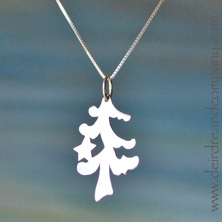 O Tannenbaum Christmas Tree Necklace in Silver