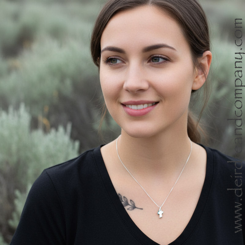 Rugged Cross Necklace in Sterling