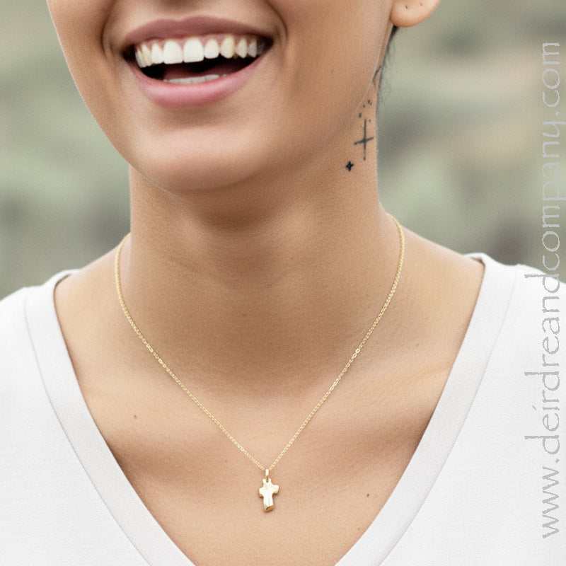 Rugged Cross Necklace in Sterling