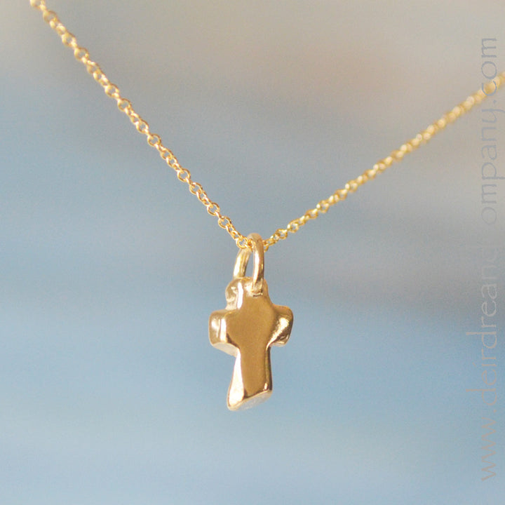 Rugged Cross Necklace in Gold