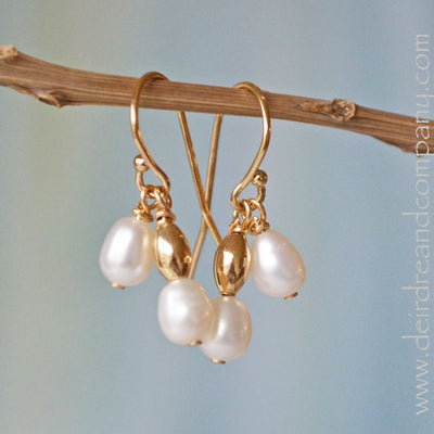 Pearl Too Earrings in Gold