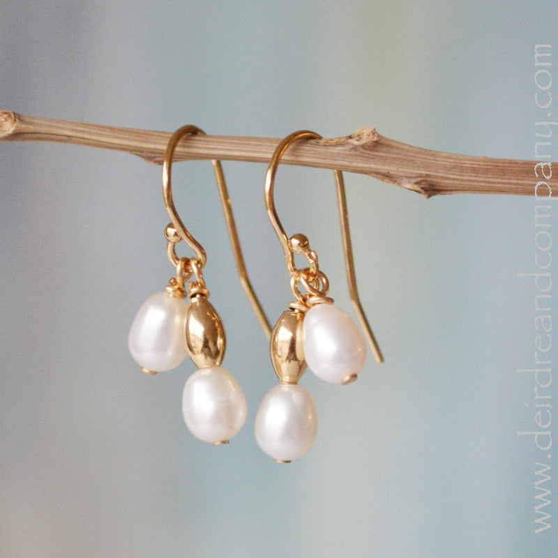 Pearl Too Earrings in Gold