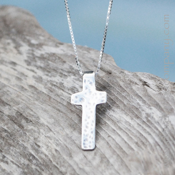 Hammered Cross Necklace - Take Joy