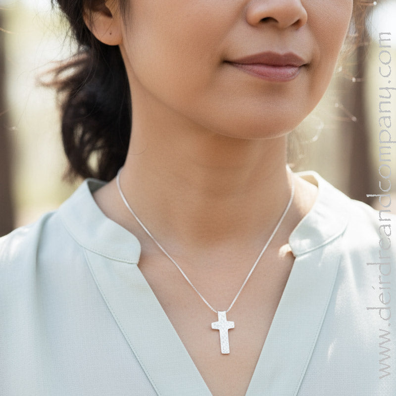 Hammered Cross Necklace - Take Joy