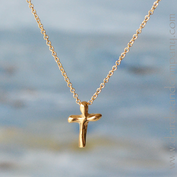 Tiny Complete in Christ Cross Necklace in Gold