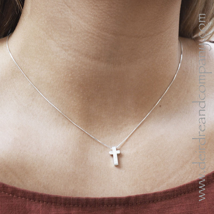 Delicate Cross Necklace in Sterling Silver