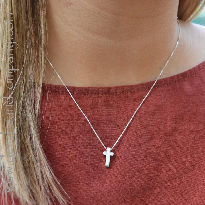 Delicate Cross Necklace in Sterling Silver