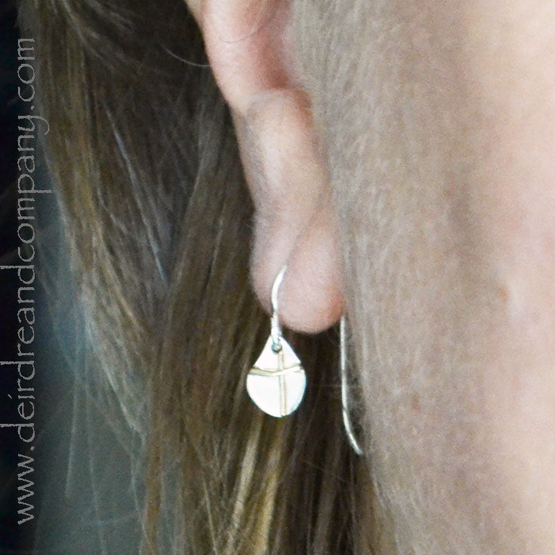 Tiny Water of Life Cross Earrings