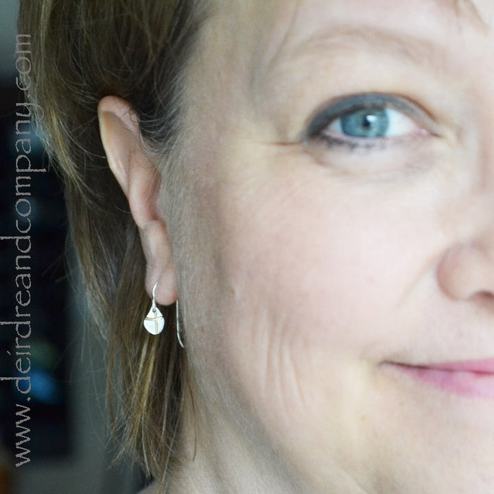 Tiny Water of Life Cross Earrings