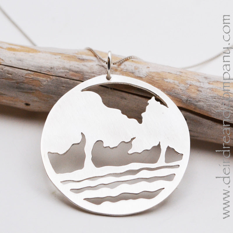 Woods & Water Pendant Necklace in Sterling Silver or Gold
