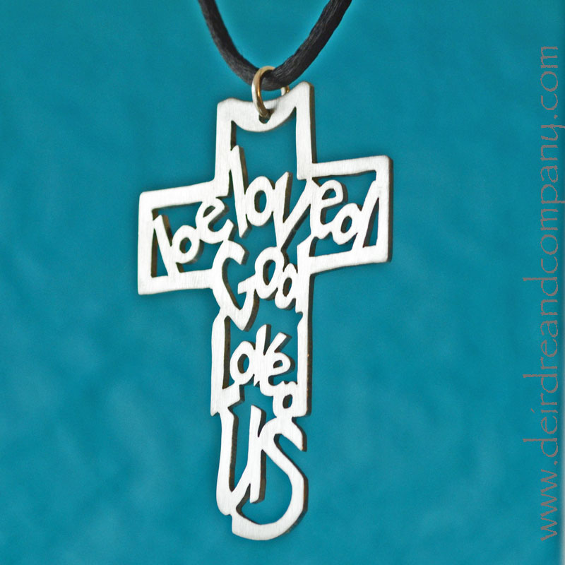 pectoral-cross-necklace-with-cutout-words-beloved-God-loved-us-in-sterling