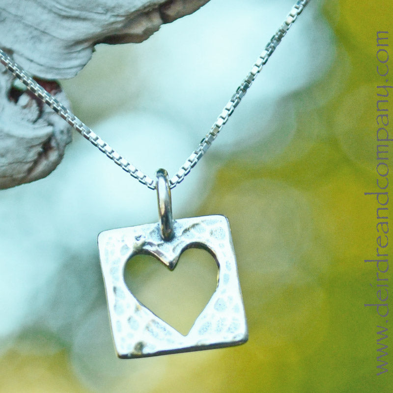Live with an Open Heart Silver Necklace