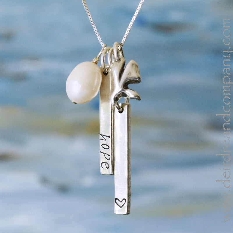 Romans 15:13 Blessing Bar Necklace in Silver