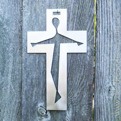 Crucifix Wall Cross in Stainless Steel