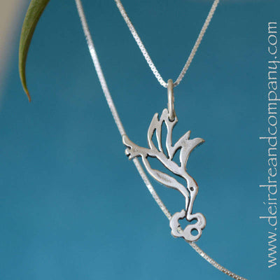 Hummingbird Pendant Necklace in Sterling Silver
