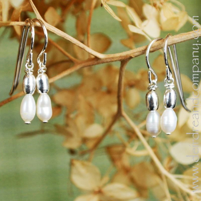 Simple Pearl and Sterling Earrings – Deirdre Company
