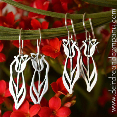 Tulip Earrings in Sterling Silver